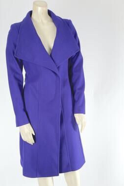 Ted Baker London Blue Wool Cashmere Blend Wrap Midi Coat Floral Lined Size 1